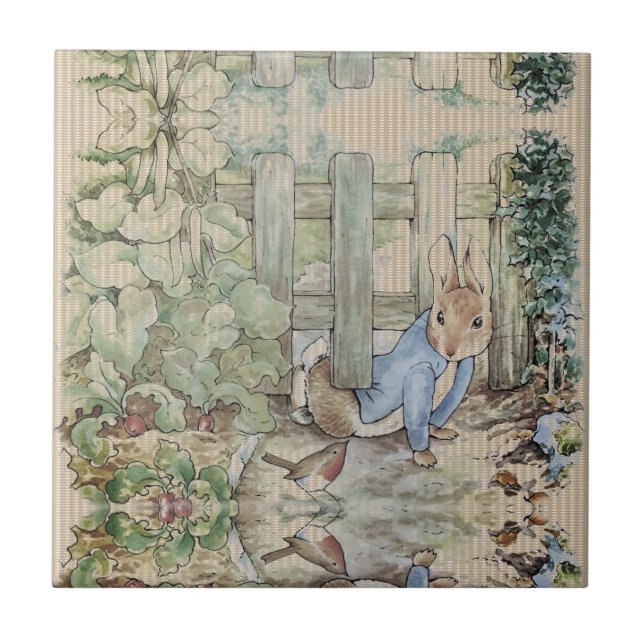 Peter Rabbit Beatrix Potter Sneaking Fliese (Vorderseite)