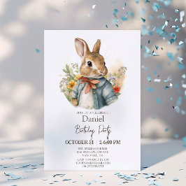 Peter Rabbit Birthday Party Einladung