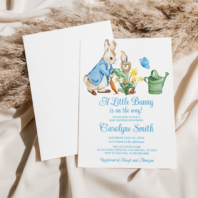 Peter Rabbit Blue Boy Baby Shower Einladung (Von Creator hochgeladen)