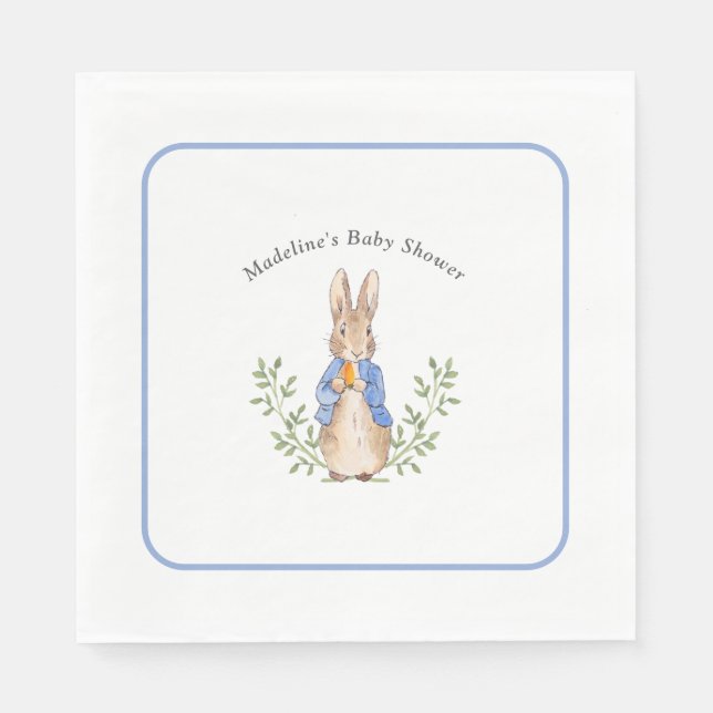 Peter Rabbit Blue Vintag Baby Dusche Serviette (Vorderseite)