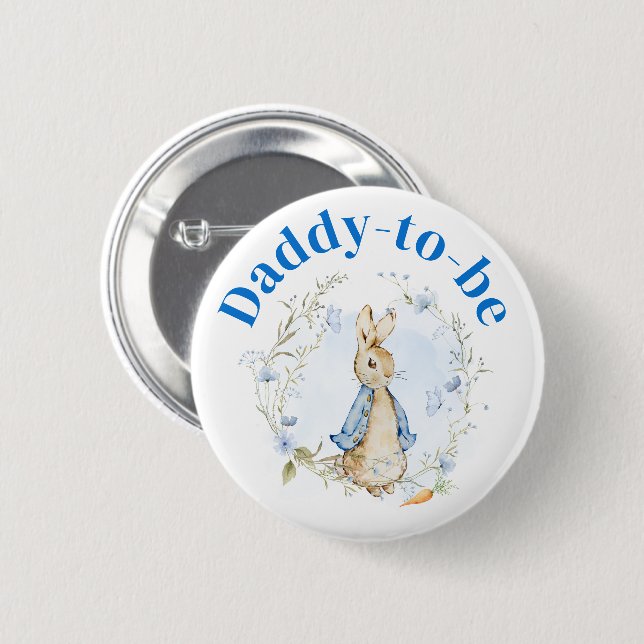 Peter Rabbit Boy Button "Daddy to Be" (Vorne & Hinten)