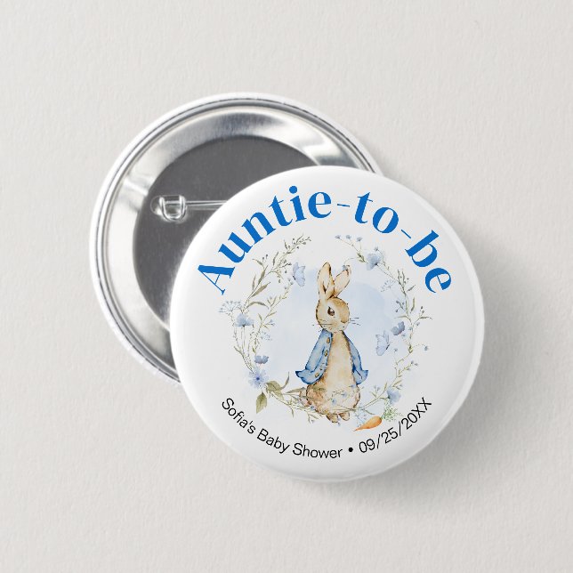 Peter Rabbit Boy "Tante-to-be"-Taste Button (Vorne & Hinten)