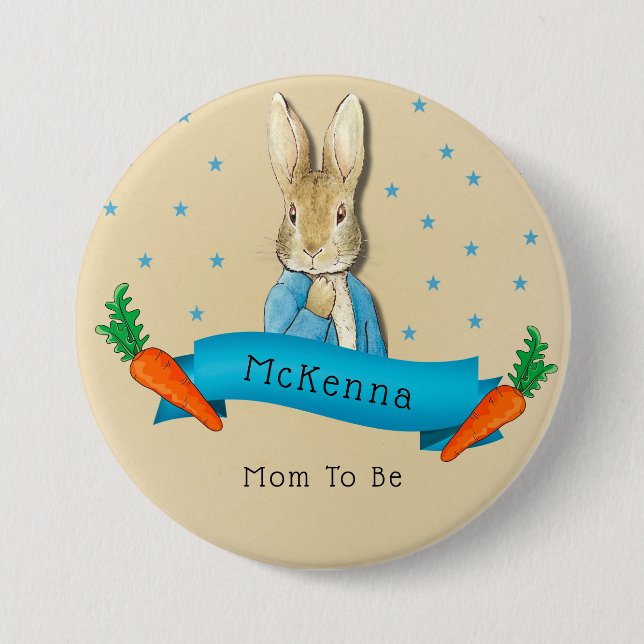 Peter Rabbit Carrots und Stars Mama zu sein Button (Vorderseite)