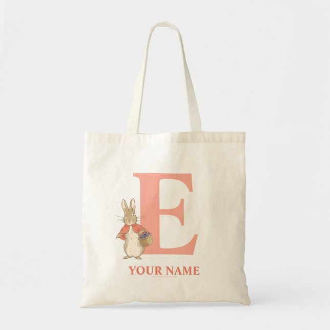 Peter Rabbit | Custom Flopsy - Letter E Toto Bag Tragetasche (Vorne)