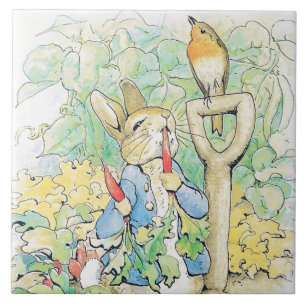 "Peter Rabbit Eats a Carrot" von Beatrix Potter Fliese