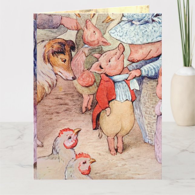 Peter Rabbit (Ferkel) Gewebepapier Karte (Vorderseite)