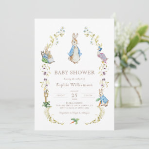 Peter Rabbit Fleur sauvage Baby shower Invitation