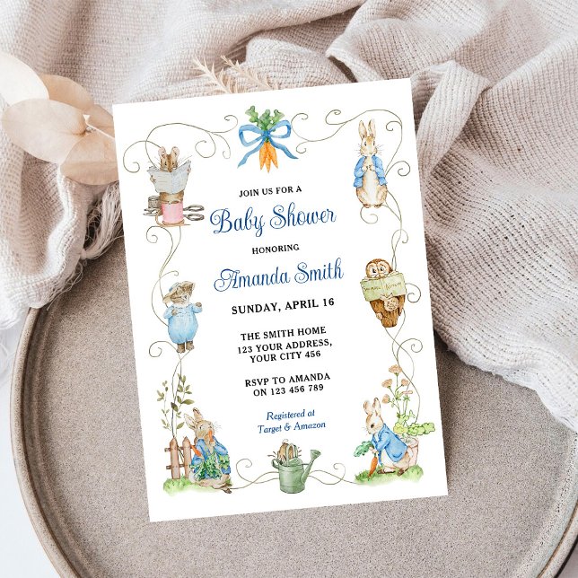 Peter Rabbit Friends Baby Shower Einladung (Von Creator hochgeladen)