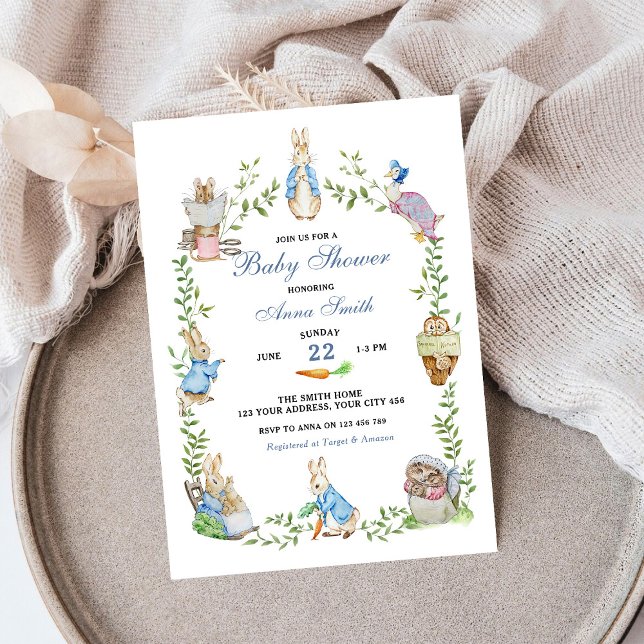 Peter Rabbit Garden Baby Shower Einladung (Von Creator hochgeladen)