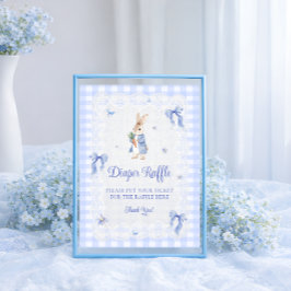 Peter Rabbit Gingham Baby Shower Diaper Raffle Poster