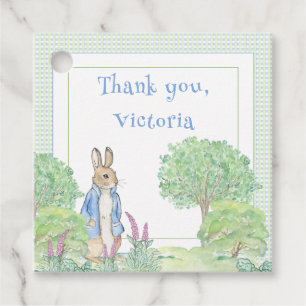 Peter Rabbit Gingham Danke, Baby Shower Geschenkanhänger
