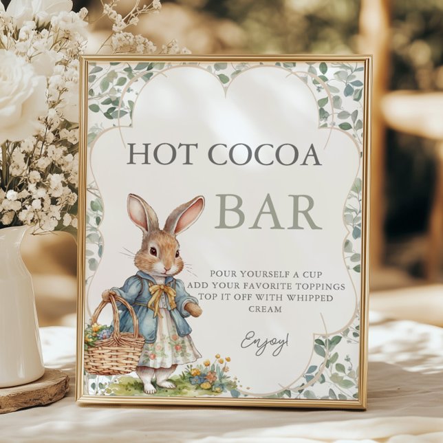 Peter Rabbit Girl Babydusche Hot Cocoa Bar Poster (Von Creator hochgeladen)