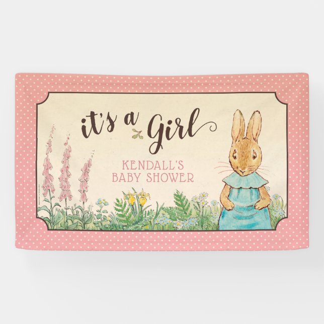 Peter Rabbit Girl Babyshower Banner (Horizontal)