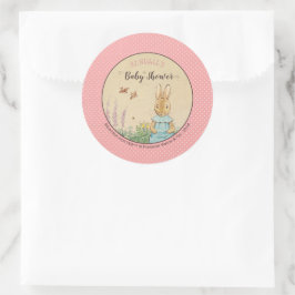 Peter Rabbit Girl Babyshower Runder Aufkleber