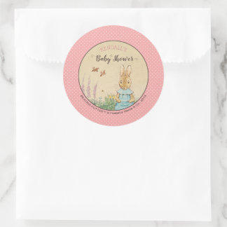 Peter Rabbit Girl Babyshower Runder Aufkleber