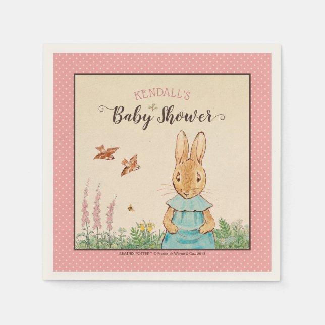 Peter Rabbit Girl Babyshower Serviette (Vorderseite)