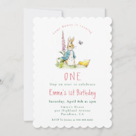 Peter Rabbit Girl Einladung zum 1. Geburtstag