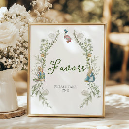 Peter Rabbit Greenery Wildblume Favors Poster