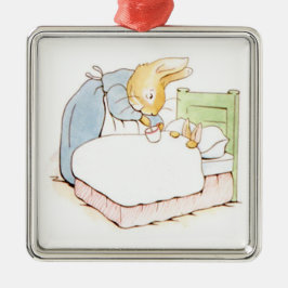 Peter Rabbit in Bed (wird von seiner Mutter Gefütt Ornament Aus Metall