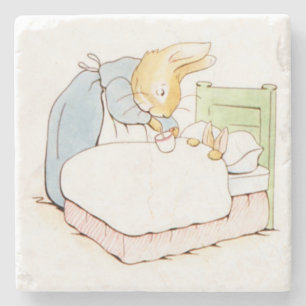 Peter Rabbit in Bed (wird von seiner Mutter Gefütt Steinuntersetzer