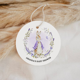 Peter Rabbit Lila Baby Shower Geschenkanhänger