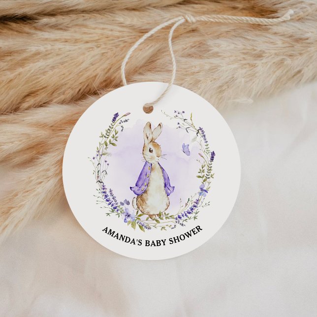 Peter Rabbit Lila Baby Shower Geschenkanhänger (Von Creator hochgeladen)