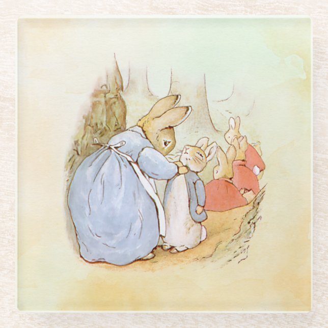 Peter Rabbit (Mama) Glasuntersetzer (Vorderseite)