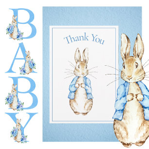 Peter Rabbit Merci Baby shower bleu 
