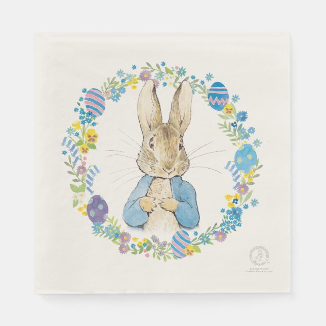 Peter Rabbit Oaster Floral Serviette (Vorderseite)