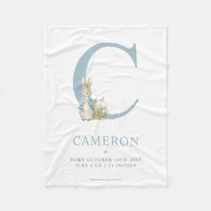 Peter Rabbit   Personalisierter Buchstabe C Fleecedecke