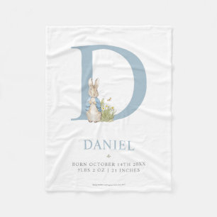 Peter Rabbit   Personalisierter Buchstabe D Fleecedecke