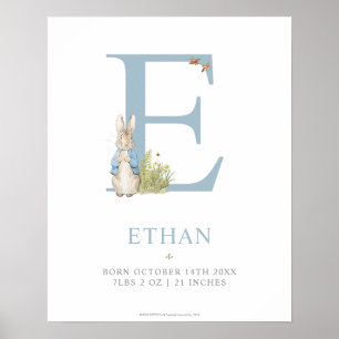 Peter Rabbit   Personalisierter Buchstabe E Poster