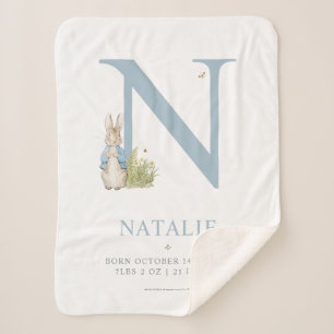 Peter Rabbit Personalisierter Buchstabe N Sherpadecke