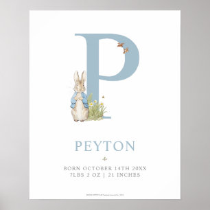 Peter Rabbit Personalisierter Buchstabe P Poster