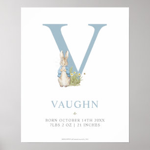 Peter Rabbit   Personalisierter Buchstabe V Poster