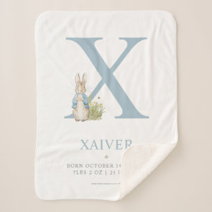 Peter Rabbit   Personalisierter Buchstabe X Sherpadecke