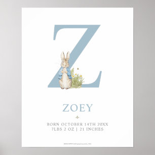 Peter Rabbit Personalisierter Buchstabe Z Poster