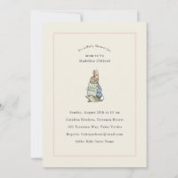 Peter Rabbit Pink Ivory Vintag Baby Dusche