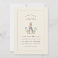 Peter Rabbit Pink Vintag Baby Dusche