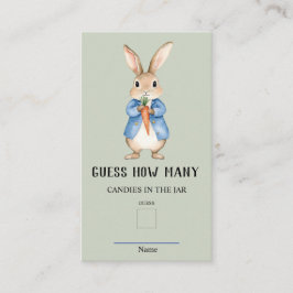 Peter Rabbit rät wie viele Baby Showspiele Begleitkarte