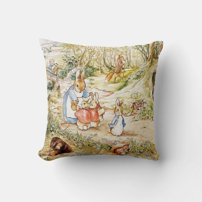 Peter Rabbit’s Neighbourhood by Beatrix Potter Kissen (Vorderseite)