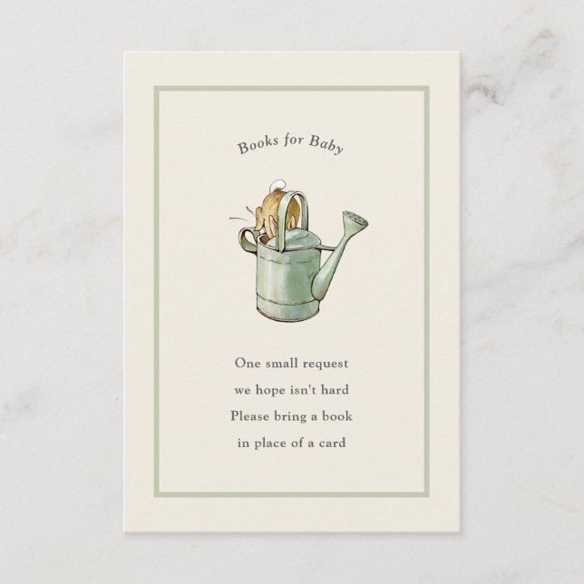 Peter Rabbit Sage Green Vintag Baby Book Begleitkarte (Vorderseite)