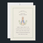 Peter Rabbit Sage Green Vintag Baby Dusche Einladung<br><div class="desc">Klassischer Peter Rabbit mit Karotte; Hintergrundfarbe und Salbei-grüne Grenze sind beide editierbar,  zusammen mit dem ganzen Text</div>