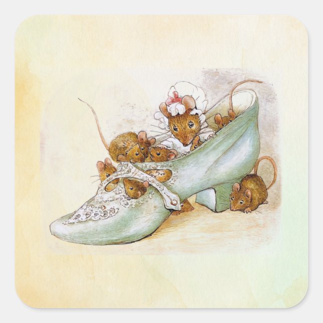 Peter Rabbit (souris 1) Sticker Carré (Devant)