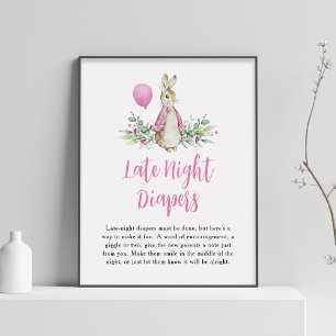 Peter Rabbit Spate Night Diapers signieren Poster