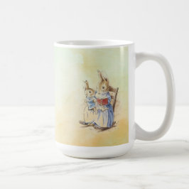 Peter Rabbit und Beniamin Bunny Square Sticker Kaffeetasse