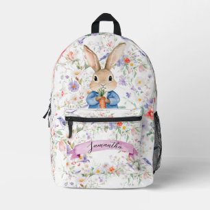 Peter Rabbit Wildblumen Birds Blumenzweige Bedruckter Rucksack