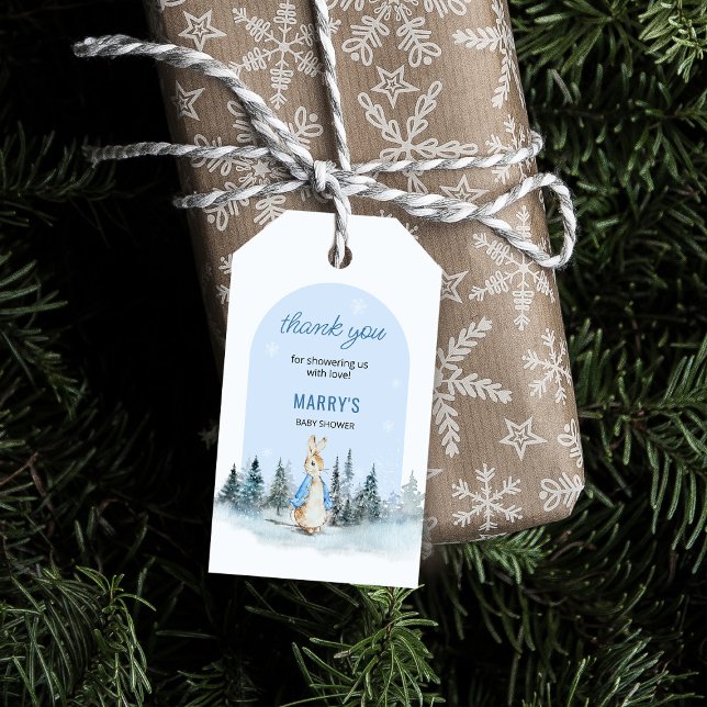 Peter Rabbit Winter Arch Baby Dusche Danke Geschenkanhänger (Von Creator hochgeladen)