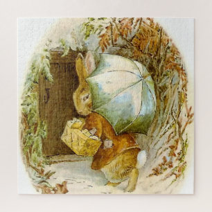 “Peter Rabbit with Winter Umbrella” by Beatrix Pot