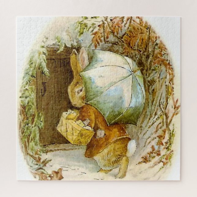 "Peter Rabbit with Winter Umbrella" von Beatrix Po (Vertikal)